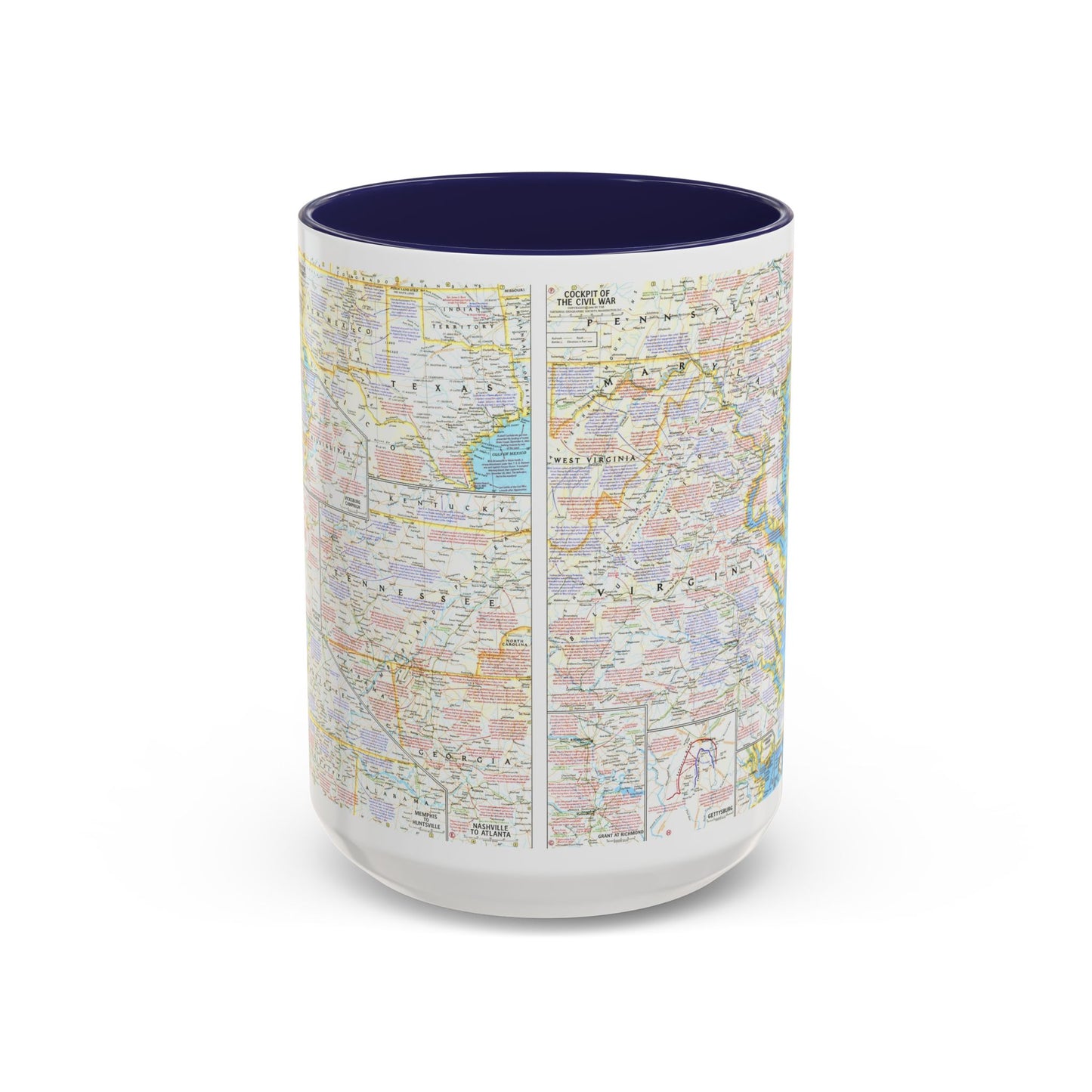 USA - Battlefields of the Civil War 2 (1961) (Map) Accent Coffee Mug