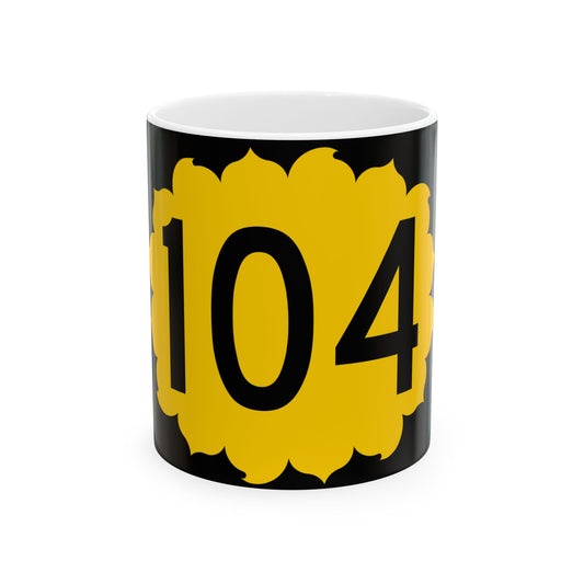 K-104 (Kansas) (Road Sign) White Coffee Mug