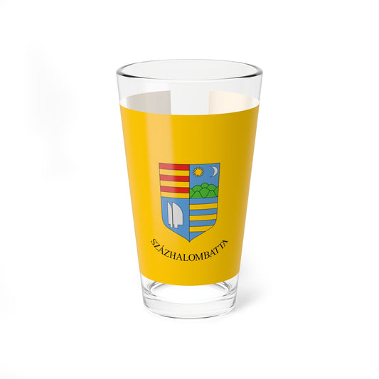 Flag of Szazhalombatta (Hungary) Pint Glass 16oz