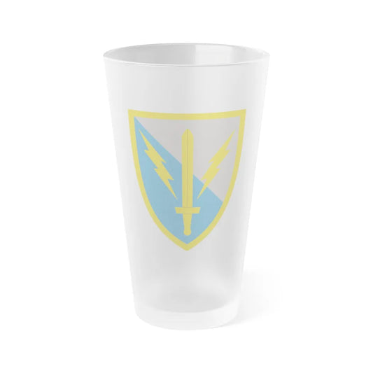 201st Expeditionary Military Intelligence Brigade (U.S. Army) Frosted Pint Glass 16oz-Go Mug Yourself