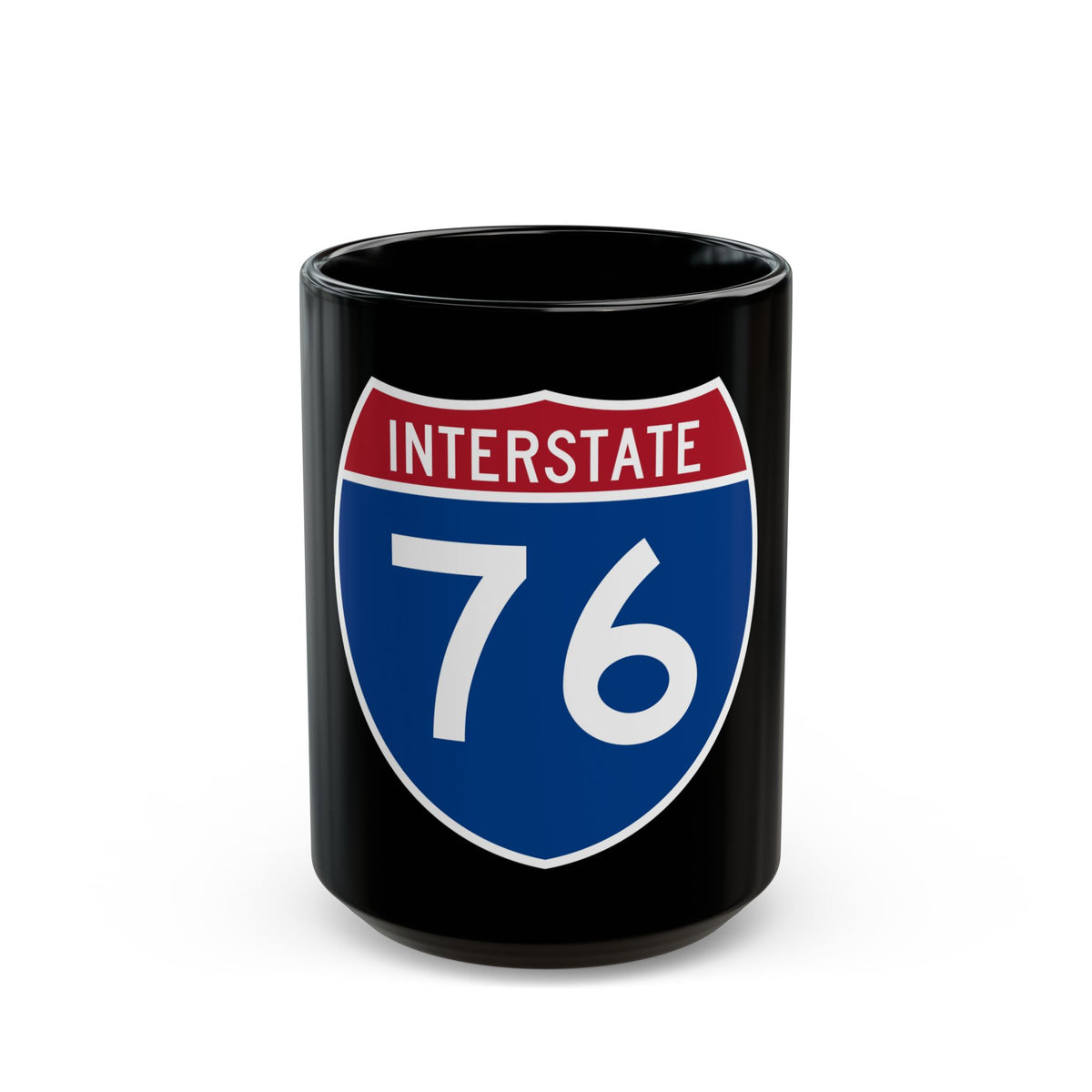 Interstate 76 Colorado Nebraska (U.S. Highways) Black Coffee Mug