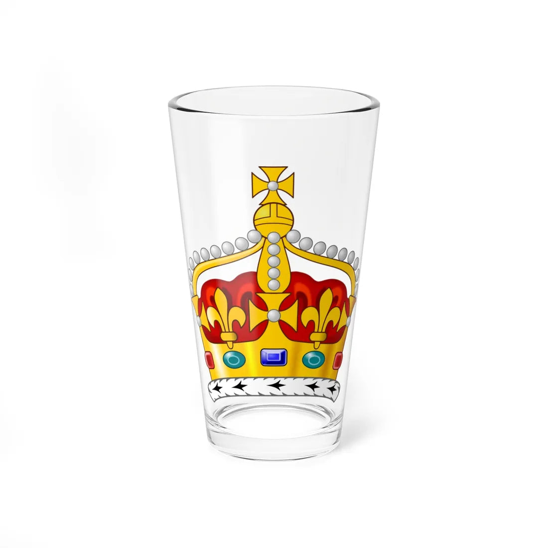 2022 pattern Queen Consorts Crown United Kingdom 2D (United Kingdom) (Coat of Arms) Pint Glass 16oz 16oz - Go Mug Yourself