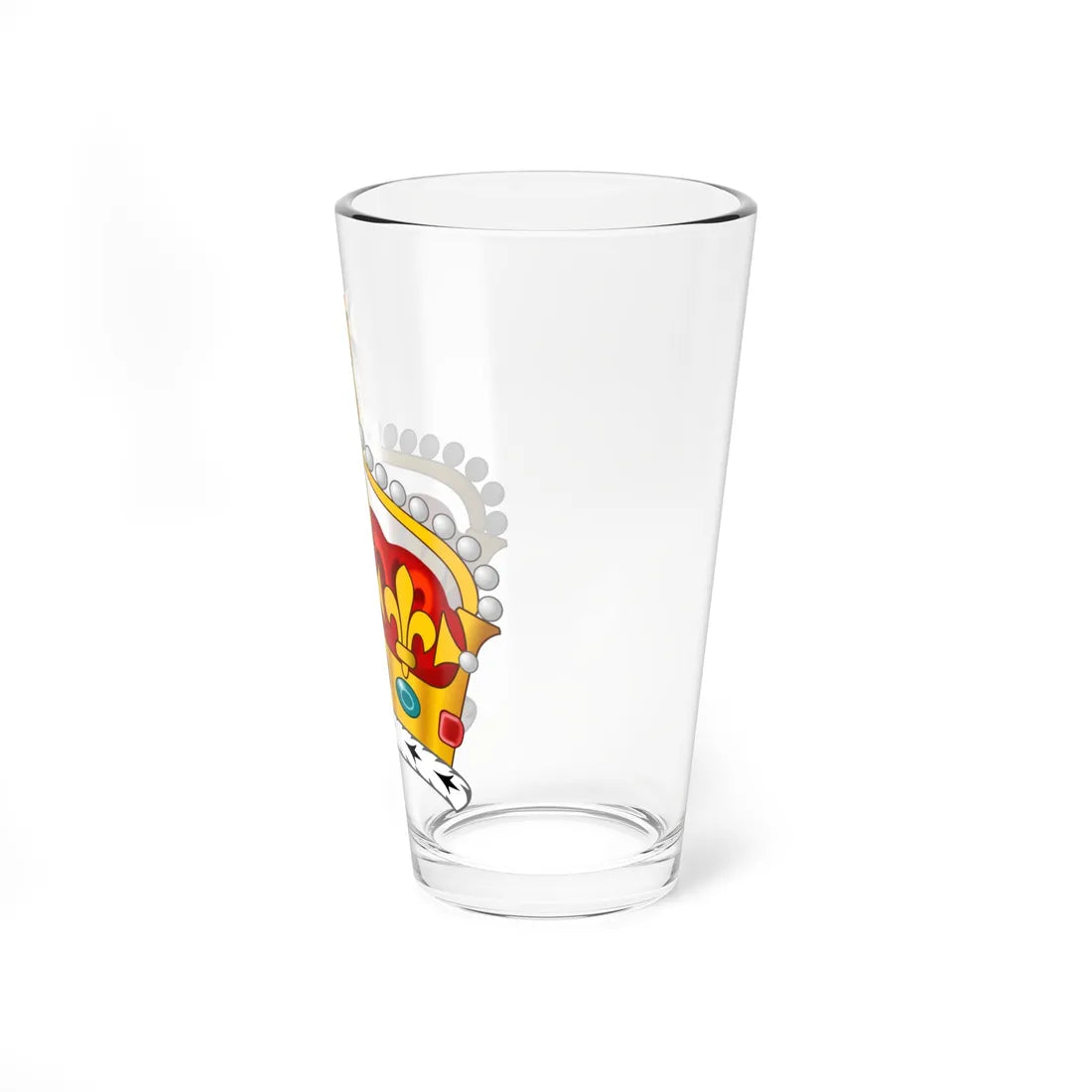 2022 pattern Queen Consorts Crown United Kingdom 2D (United Kingdom) (Coat of Arms) Pint Glass 16oz - Go Mug Yourself