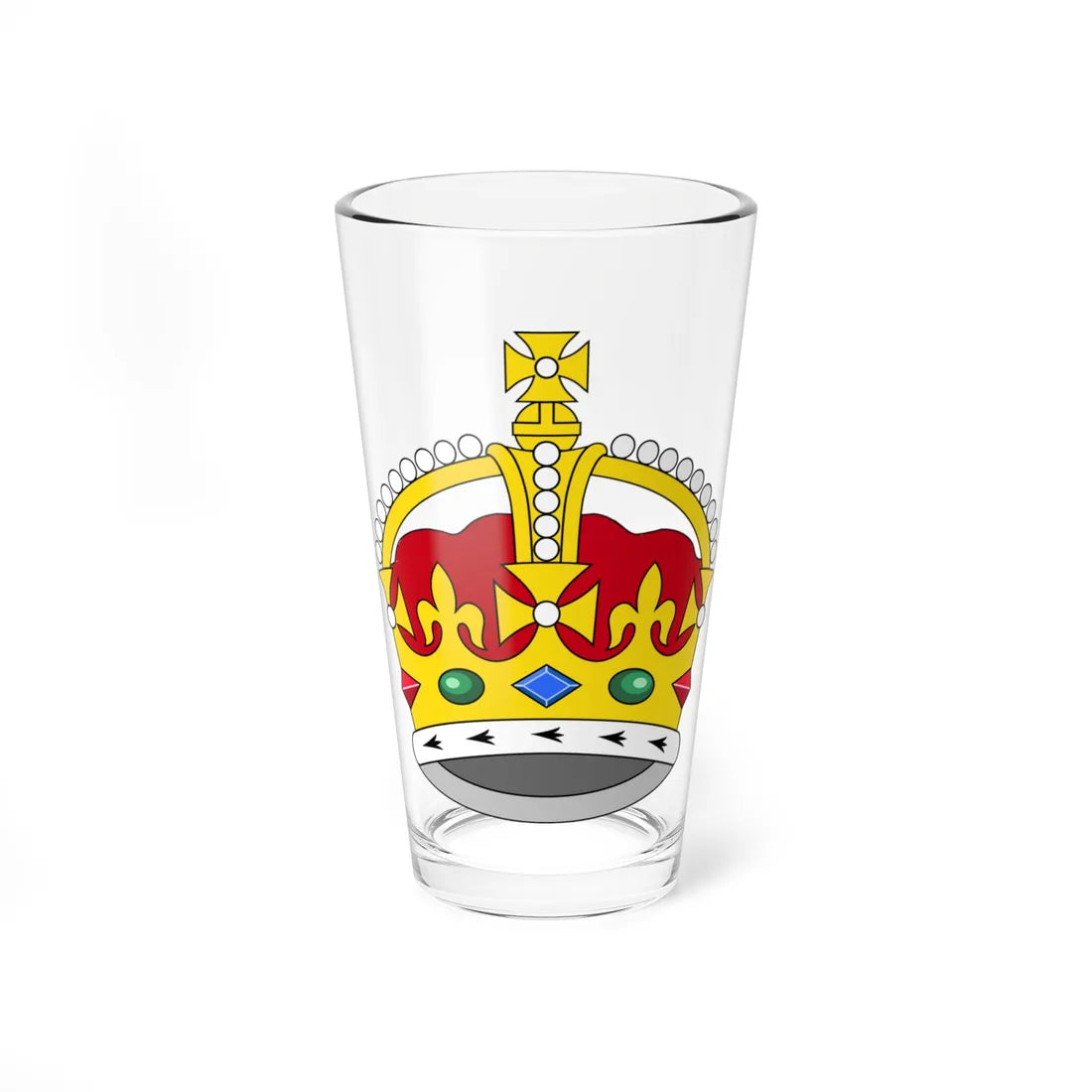 2022 pattern Tudor Crown plain 3D (United Kingdom) (Coat of Arms) Pint Glass 16oz 16oz - Go Mug Yourself