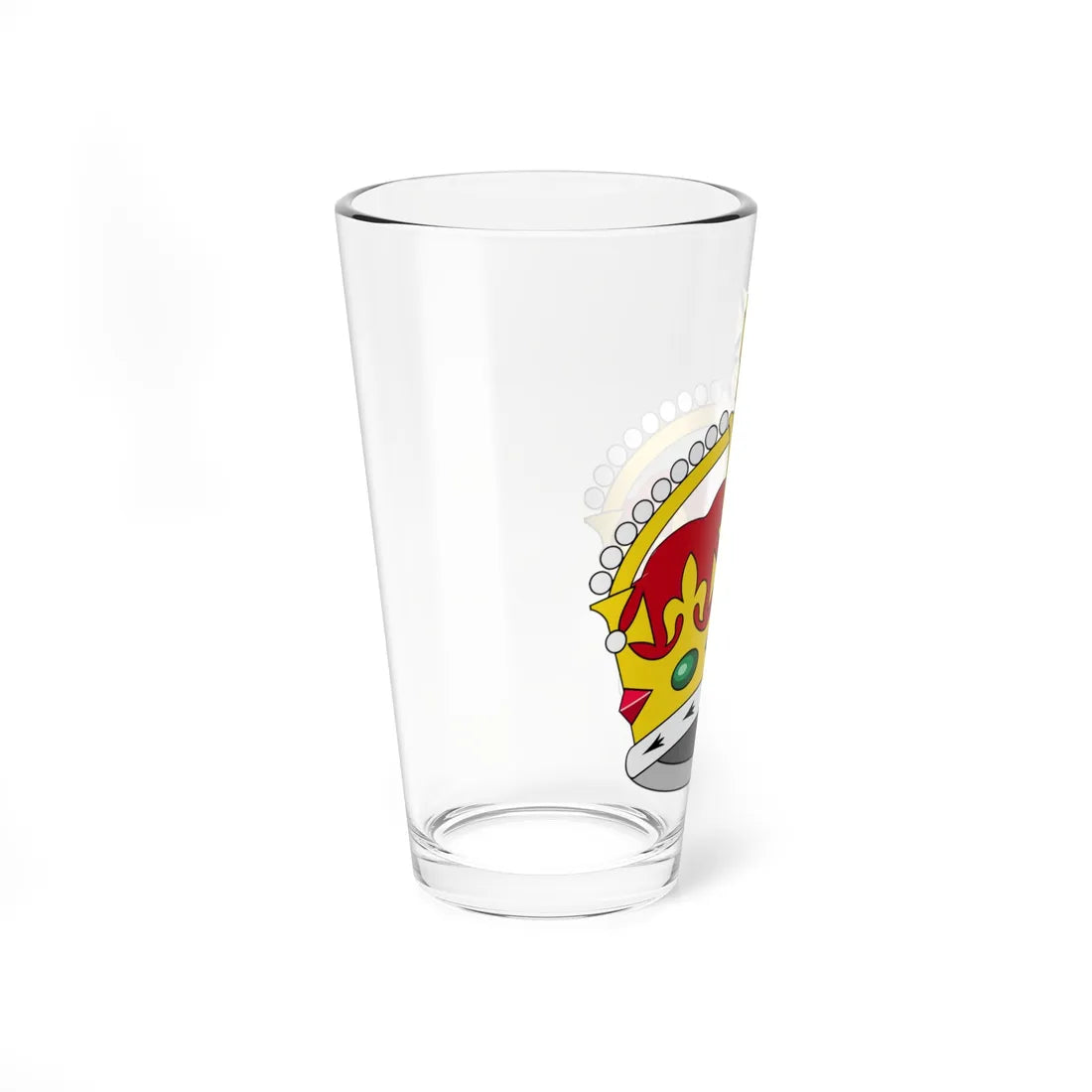 2022 pattern Tudor Crown plain 3D (United Kingdom) (Coat of Arms) Pint Glass 16oz - Go Mug Yourself