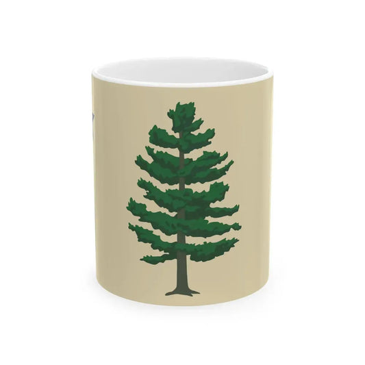 2024 Design of the 1901 Maine Flag (United States) White Coffee Mug 11oz - Go Mug Yourself