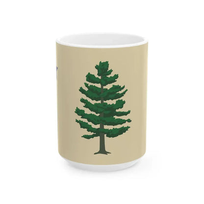 2024 Design of the 1901 Maine Flag (United States) White Coffee Mug 15oz - Go Mug Yourself