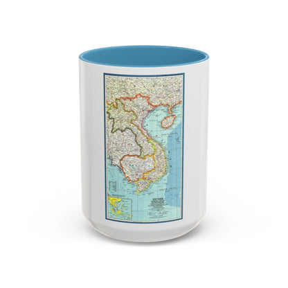 Asia - Viet Nam, Cambodia, Laos (1965) (Map) Accent Coffee Mug