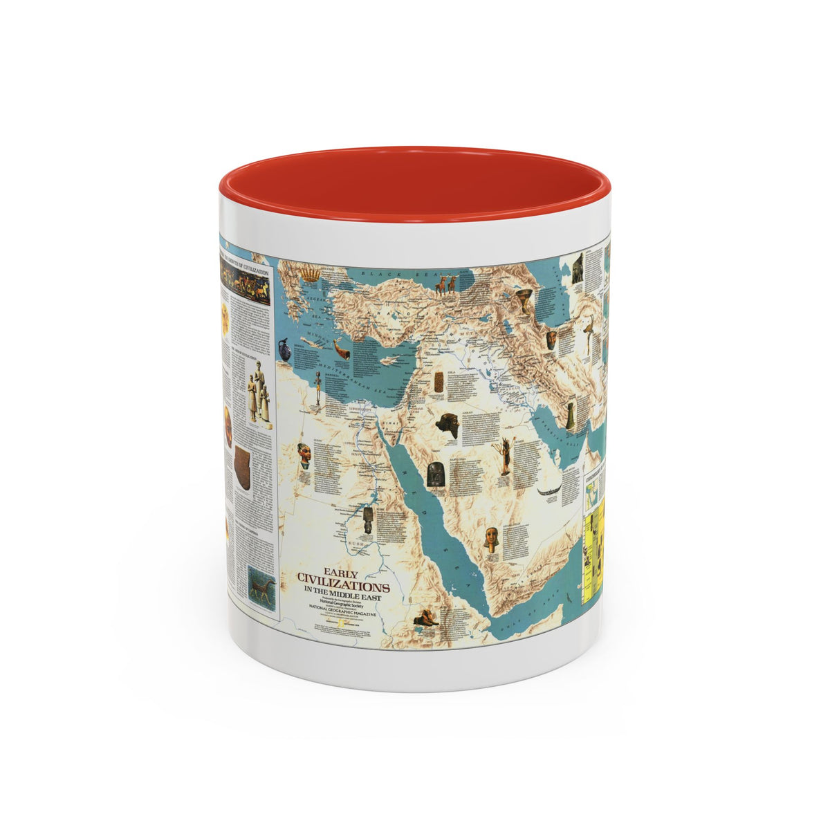 Middle East - Early Civilizations (1978) (Map) Accent Coffee Mug