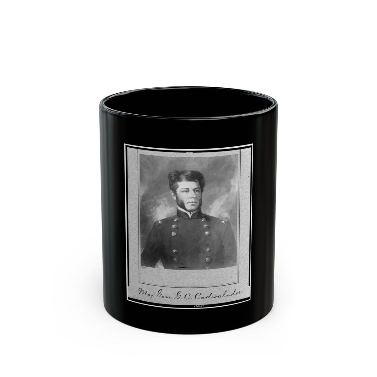 Maj. Gen. G.B. Cadwalader, Half-Length Portrait, Facing Right (U.S. Civil War) Black Coffee Mug