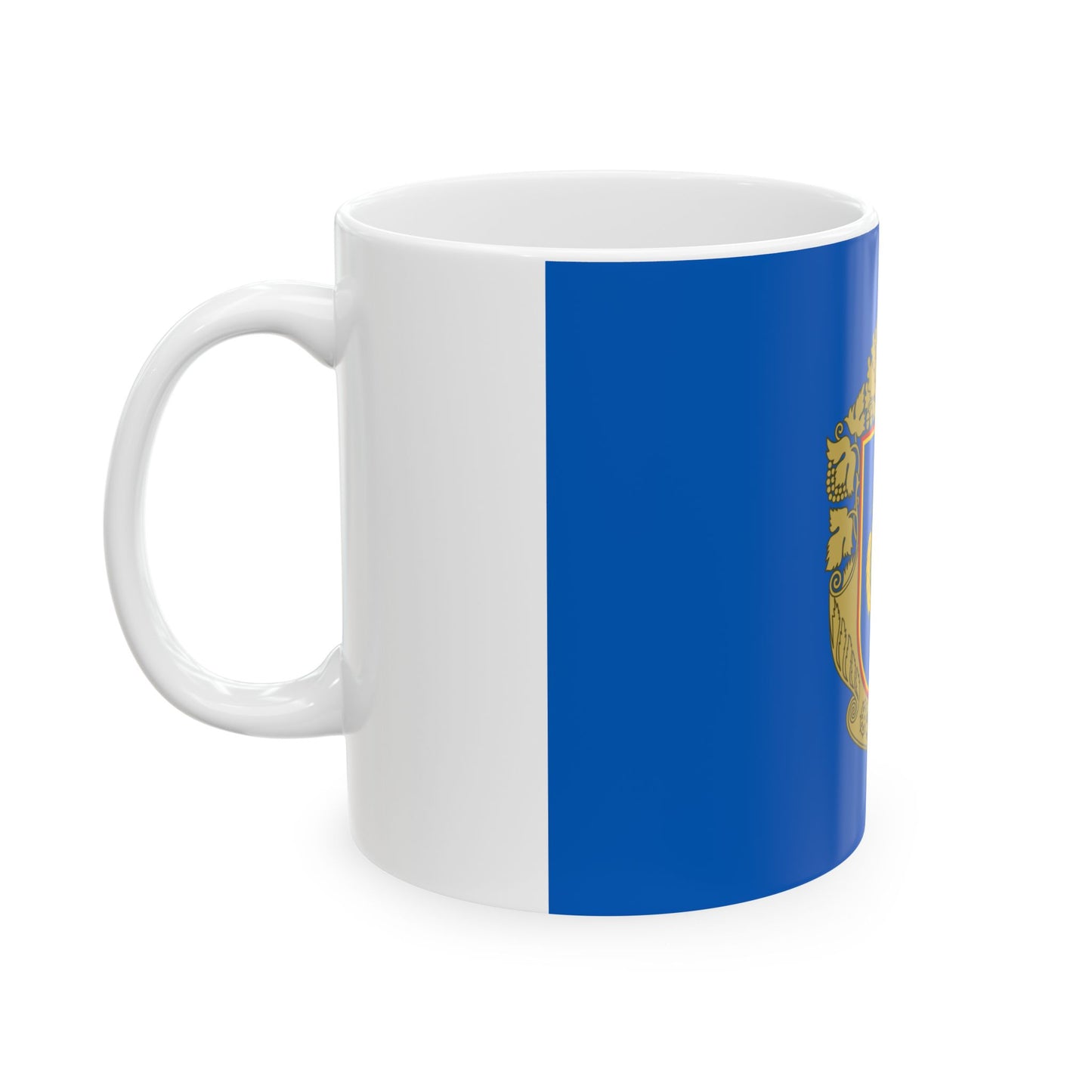 Flag of Cherkasy Oblast Ukraine - White Coffee Mug