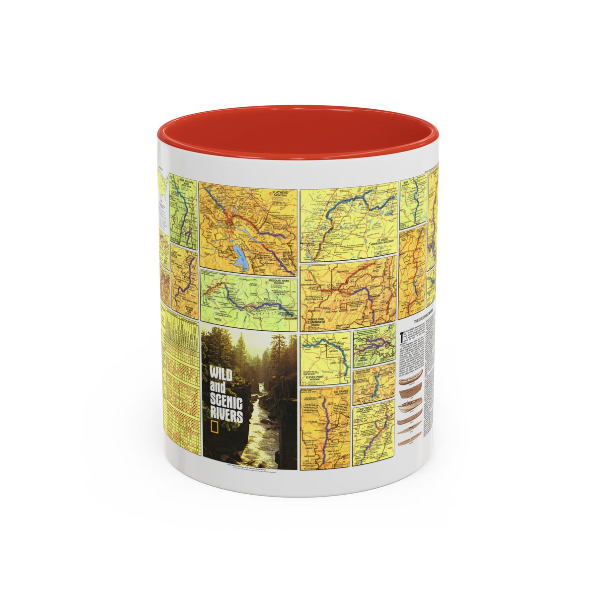 USA - Wild and Scenic Rivers 2 (1977) (Map) Accent Coffee Mug
