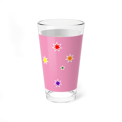 Australian Gay Pride with Aboriginal Flag Rainbow Crux (Australia) Pint Glass 16oz