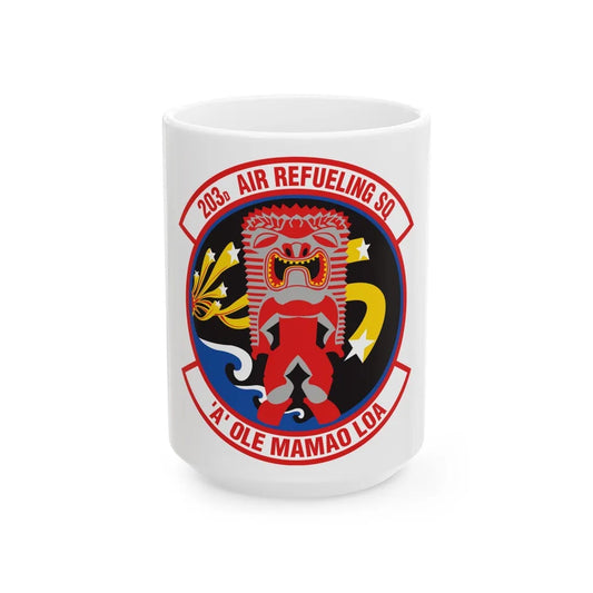 203 Air Refueling Squadron (U.S. Air Force) White Coffee Mug-15oz-Go Mug Yourself