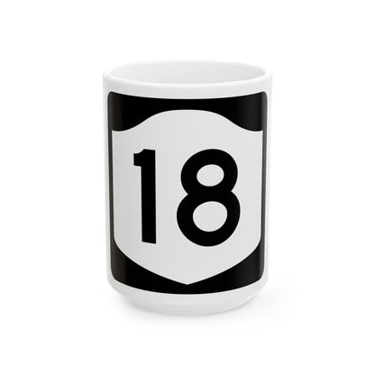 NY-18 (New York) (Road Sign) White Coffee Mug