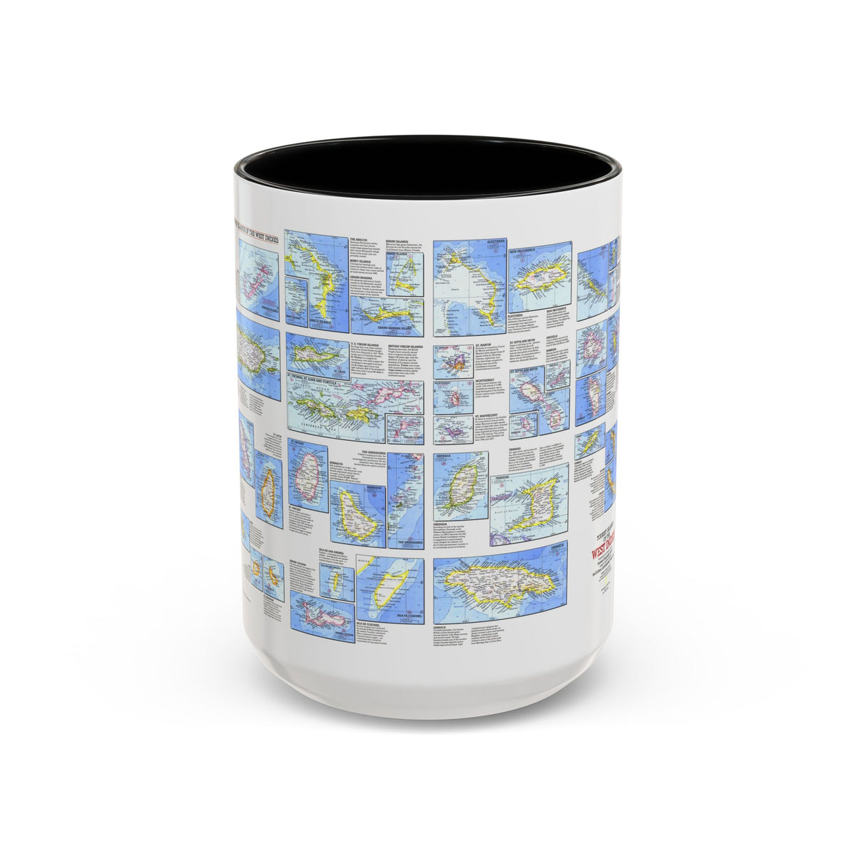 West Indies - Tourist Islands (1981) (Map) Accent Coffee Mug