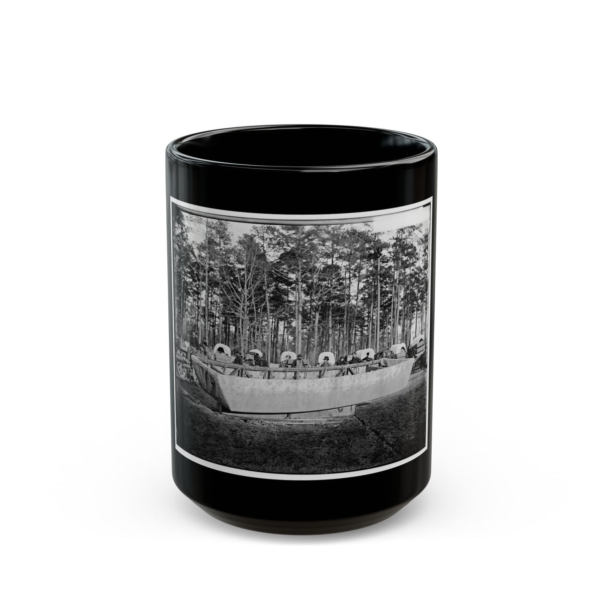 Rappahannock Station, Va. Canvas Pontoon Boat, 50th New York Engineers (U.S. Civil War) Black Coffee Mug