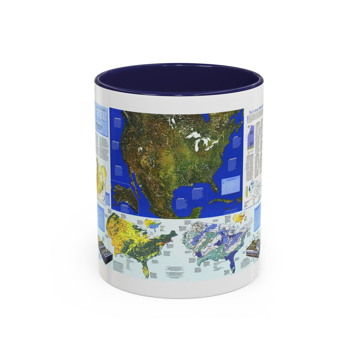 North America - Water- Precious Resource (1993) (Map) Accent Coffee Mug