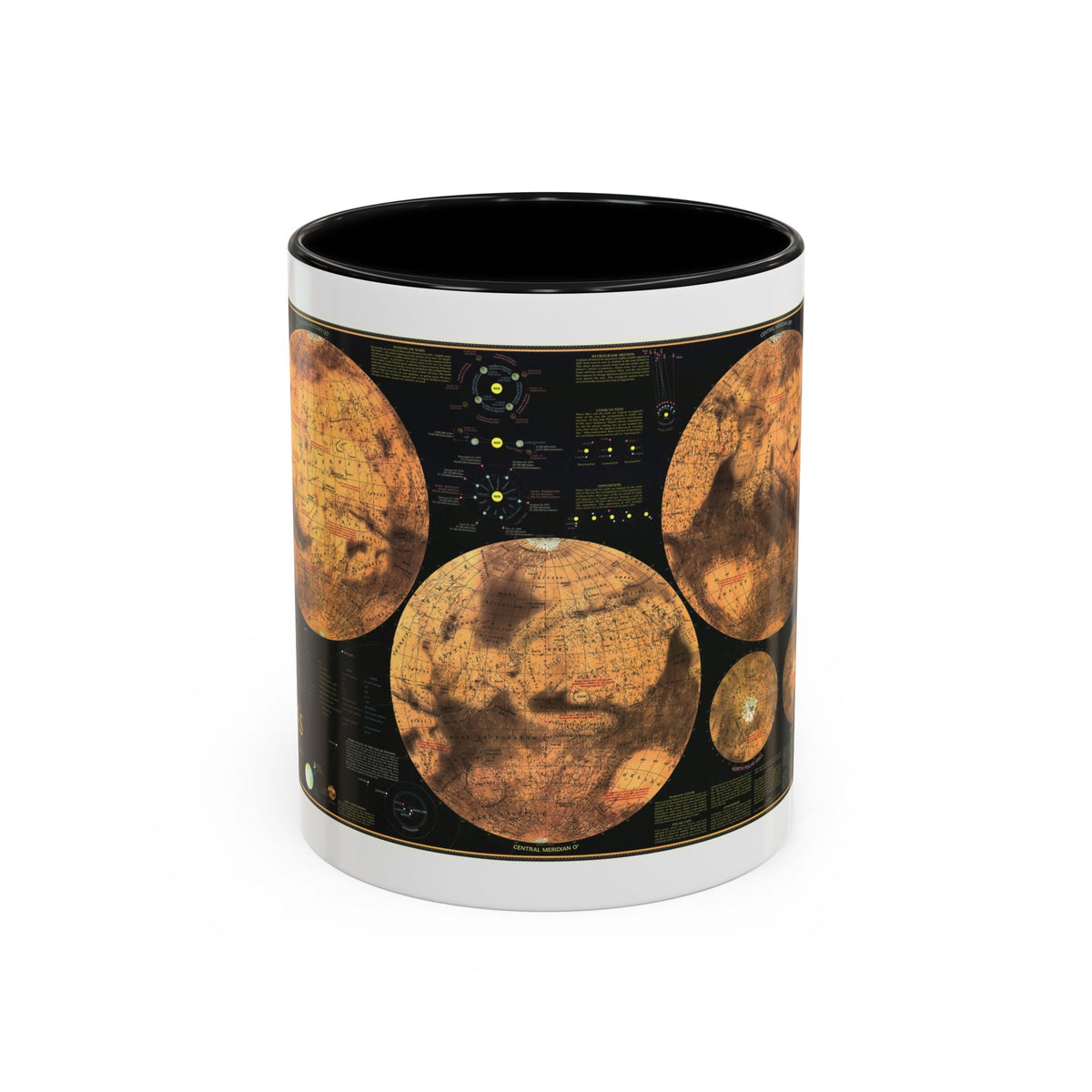 Space - MARS The Red Planet (1973) (Map) Accent Coffee Mug