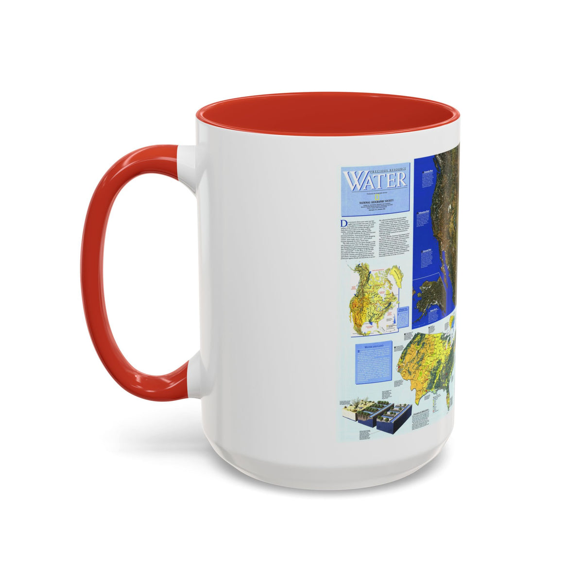 North America - Water- Precious Resource (1993) (Map) Accent Coffee Mug