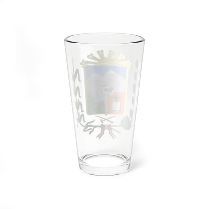 Escudo del distrito de Puquina (Peru) (Coat of Arms) Pint Glass 16oz