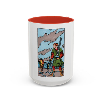 The 5 of Swords (Tarot Card) Accent Coffee Mug