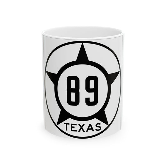 Old Texas 89 (Texas) (Road Sign) White Coffee Mug