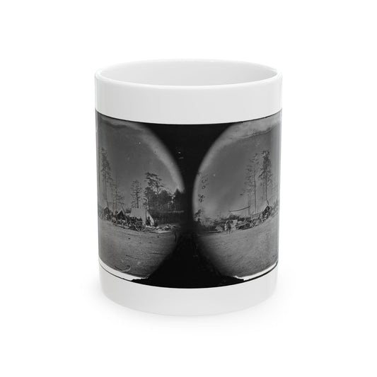 Brandy Station, Virginia. Carpenter, Wheelwright And Harness Shops. Headquarters, Army Of The Potomac (U.S. Civil War) White Coffee Mug
