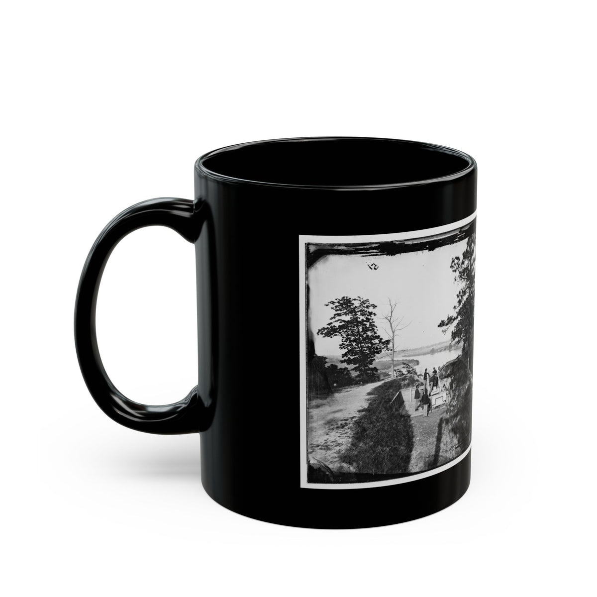 James River, Va. Confederate Gun In Battery Brooks (U.S. Civil War) Black Coffee Mug