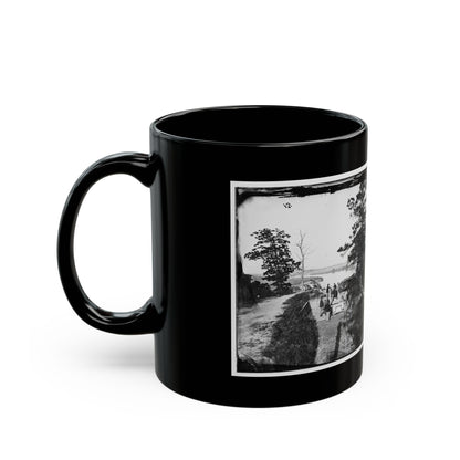 James River, Va. Confederate Gun In Battery Brooks (U.S. Civil War) Black Coffee Mug