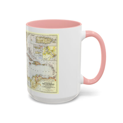 Central America - The Caribbean (1947) (Map) Accent Coffee Mug
