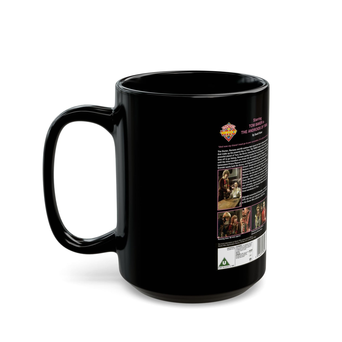 DOCTOR WHO THE ANDROIDS OF TARA (VHS COVER) - Black Coffee Mug