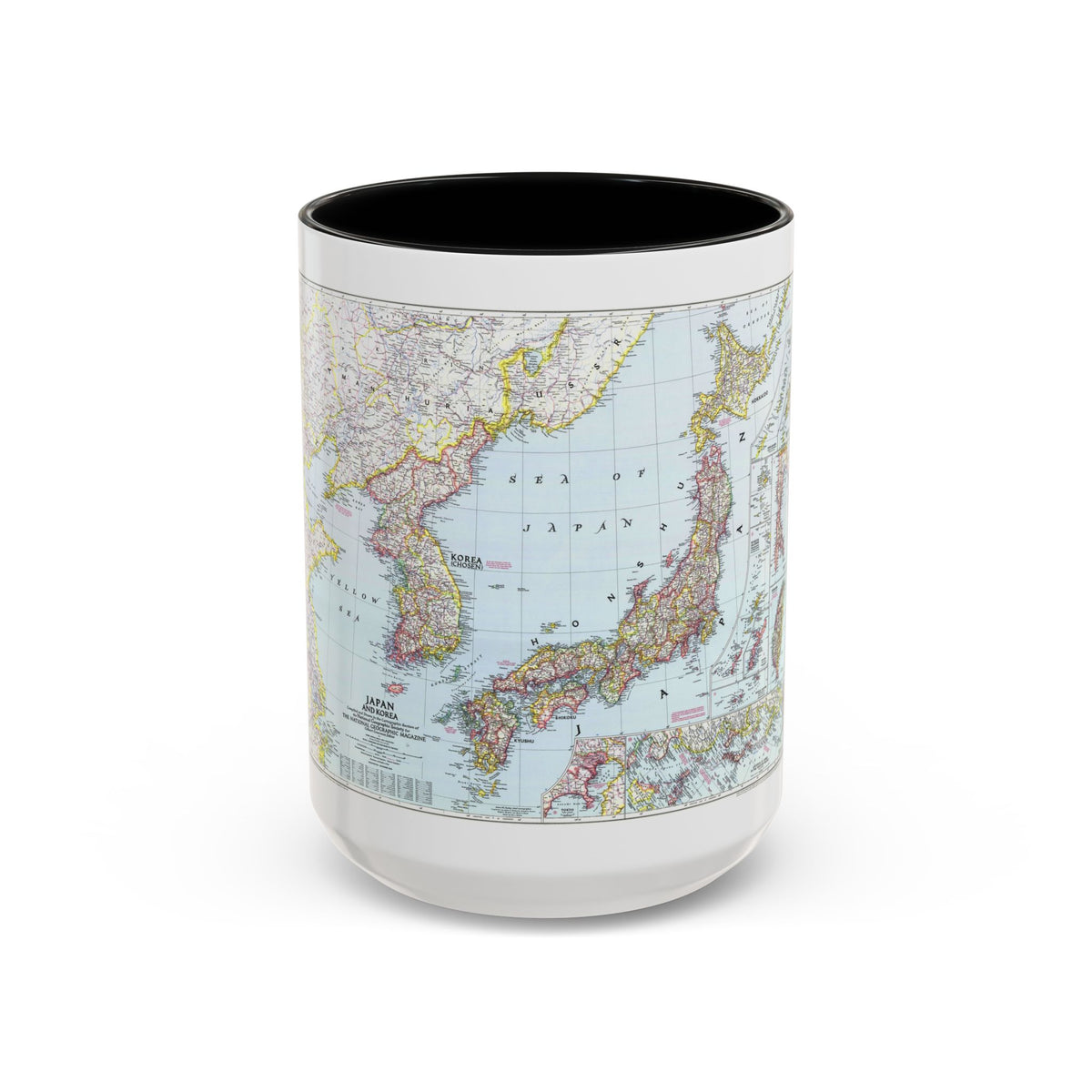 Japan and Korea (1945) (Map) Accent Coffee Mug