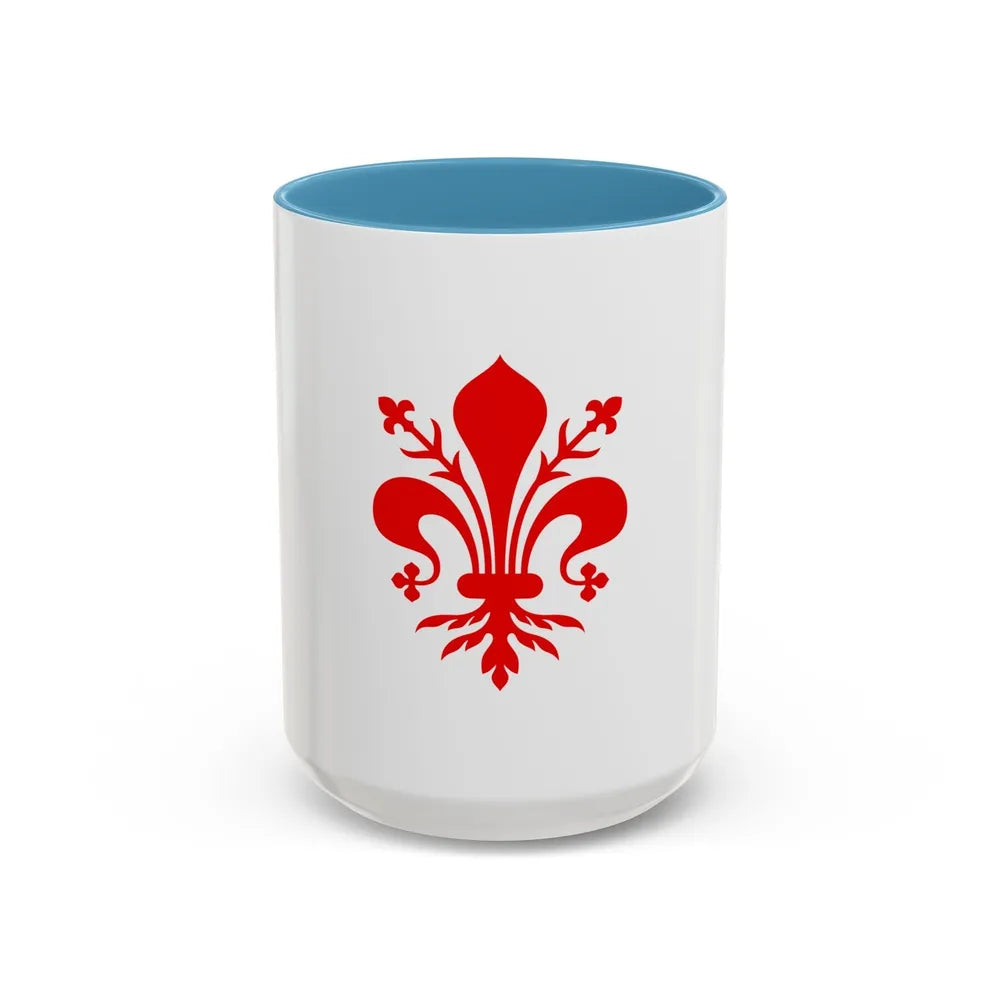 Flag of Florence Italy - Accent Coffee Mug-15oz-Light Blue-Go Mug Yourself