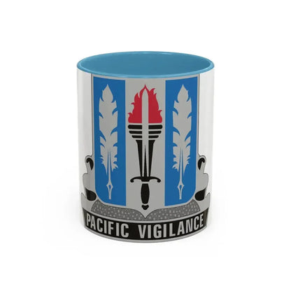 205 Military Intelligence Battalion (U.S. Army) Accent Coffee Mug 11oz Light Blue - Go Mug Yourself