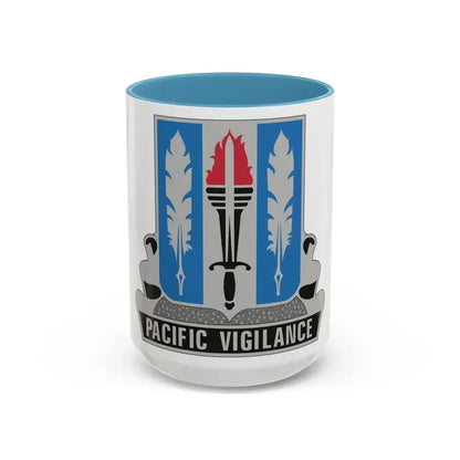 205 Military Intelligence Battalion (U.S. Army) Accent Coffee Mug 15oz Light Blue - Go Mug Yourself