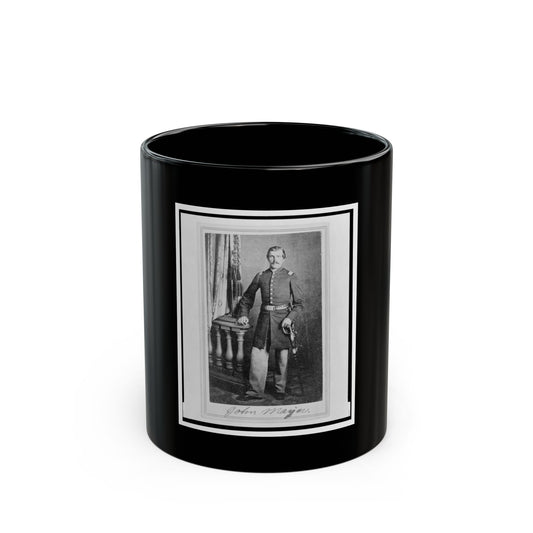 Lieutenant John Mayer (Meyer), Union Officer In The 32nd Indiana Regiment, Full-Length Portrait, Standing, Facing Front (U.S. Civil War) Black Coffee Mug