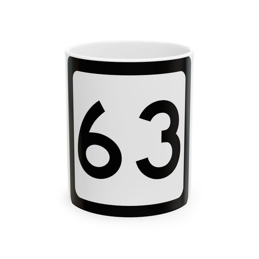 WV-63 (Virginia) (Road Sign) White Coffee Mug-11oz-Go Mug Yourself