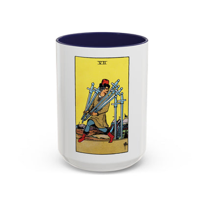 The 7 of Swords (Tarot Card) Accent Coffee Mug