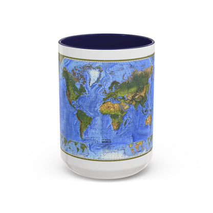 World Map - The Physical World (1975) (Map) Accent Coffee Mug