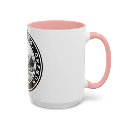 Seal of Portland Oregon - Accent Coffee Mug-Go Mug Yourself