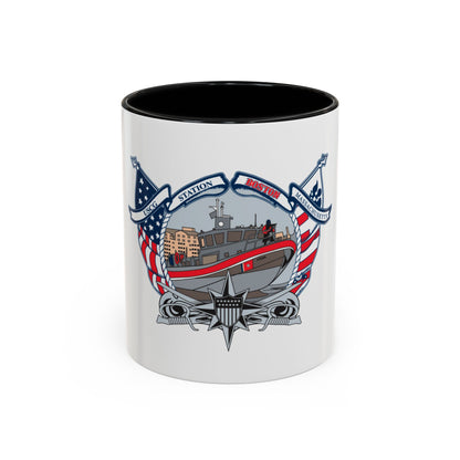 USCG Station Boston (U.S. Coast Guard) Accent Coffee Mug
