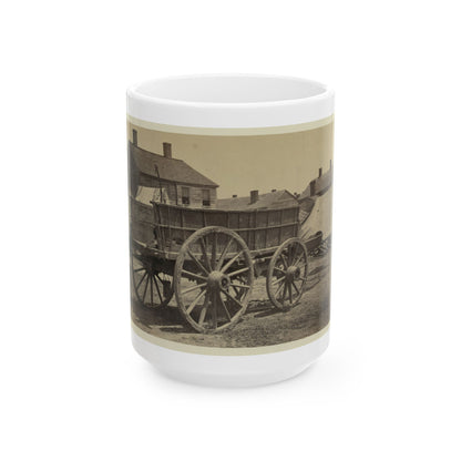 Supply Wagon, Probably In A Civil War Military Facility (U.S. Civil War) White Coffee Mug