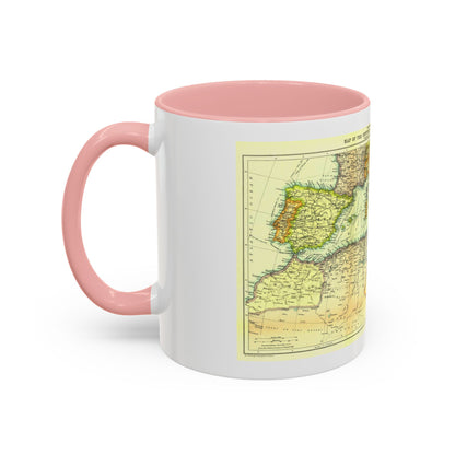 Mediterranean - Countries Bordering the (1912) (Map) Accent Coffee Mug
