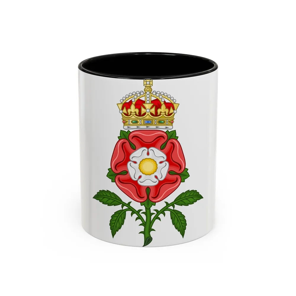 Tudor Rose (Tudor Heraldry) - Accent Coffee Mug-11oz-Black-Go Mug Yourself