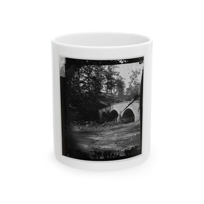 Antietam, Maryland. Eastern View Of Bridge (U.S. Civil War) White Coffee Mug