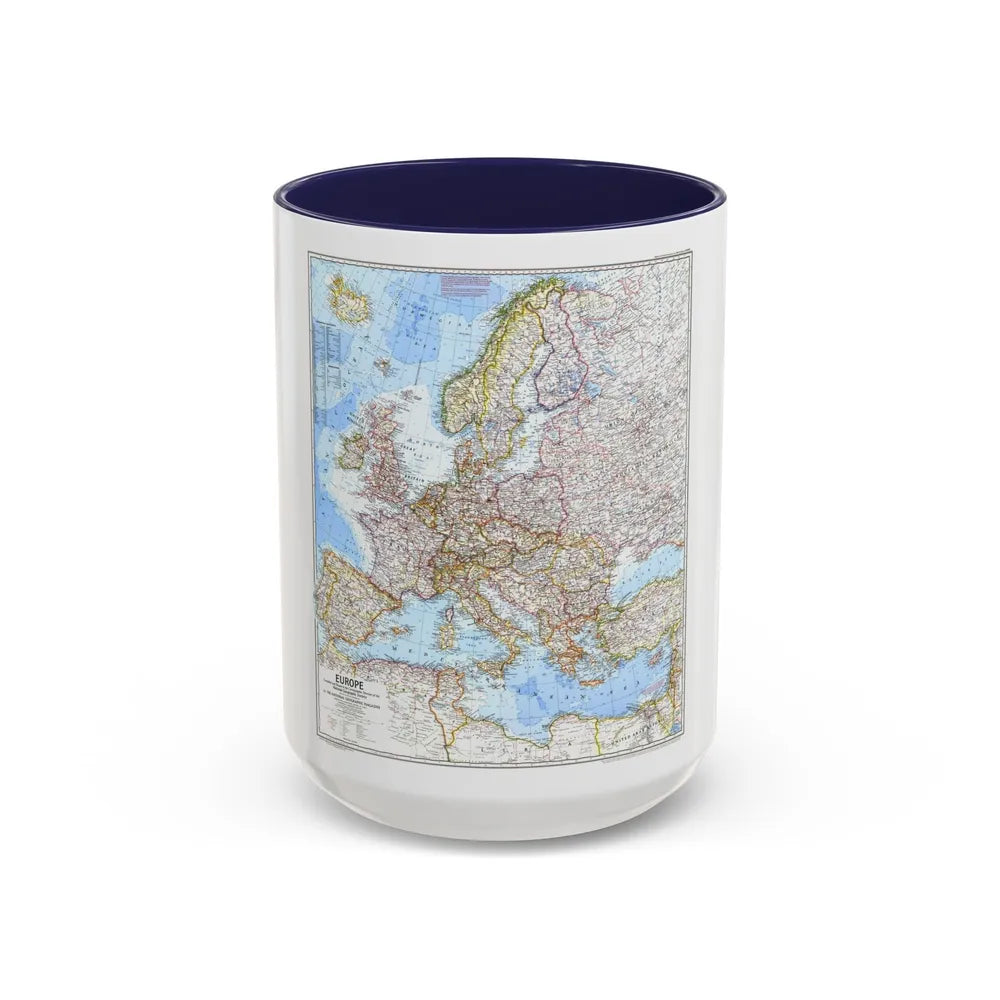 Europe (1969) (Map) Accent Coffee Mug-15oz-Navy-Go Mug Yourself