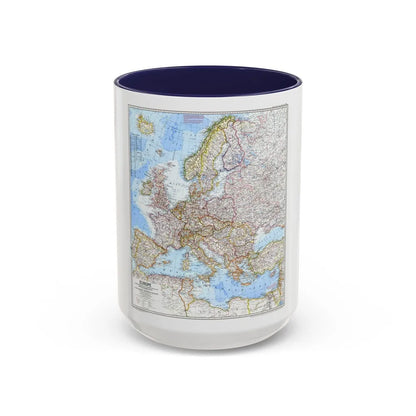 Europe (1969) (Map) Accent Coffee Mug-15oz-Navy-Go Mug Yourself