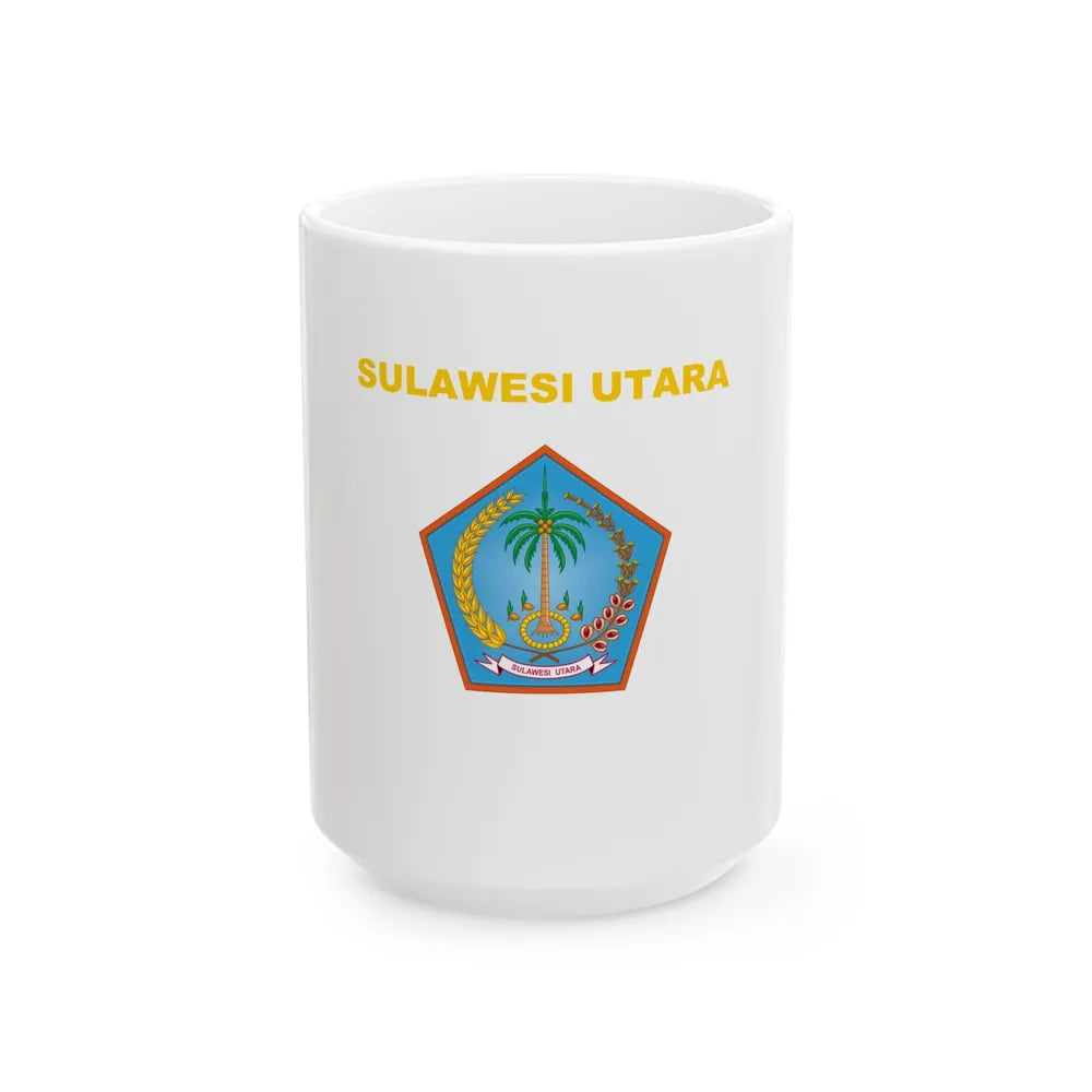 Flag of North Sulawesi Indonesia - White Coffee Mug-15oz-Go Mug Yourself