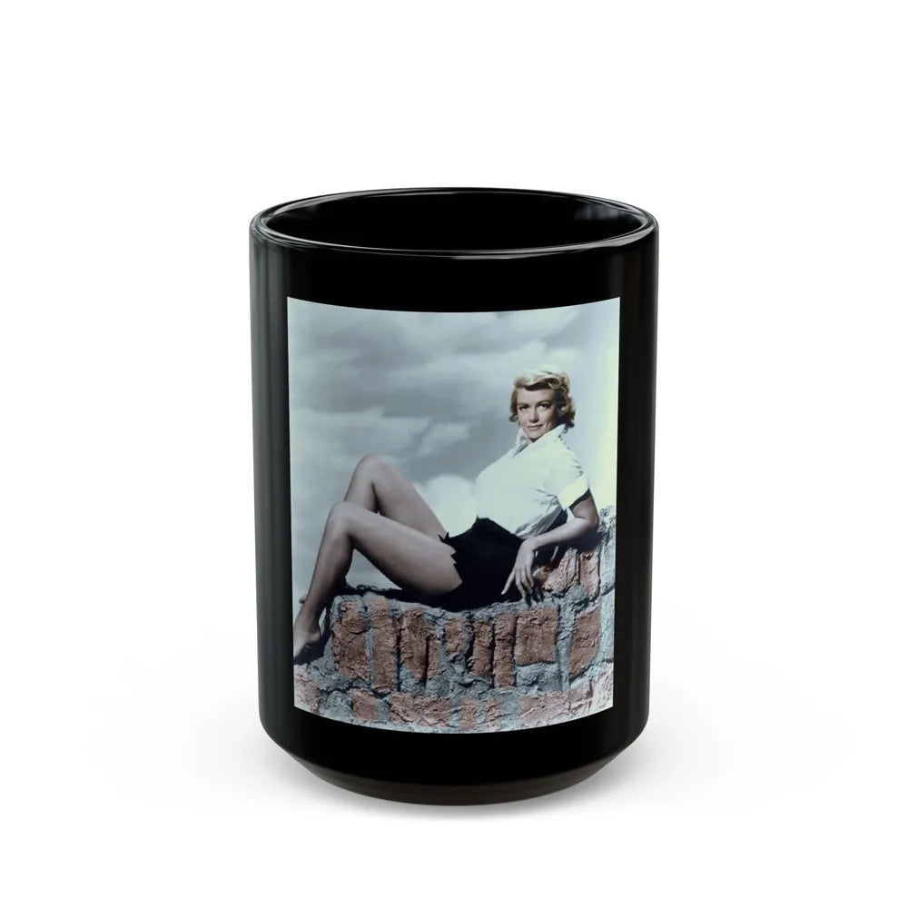 Dorothy Malone #57 (Vintage Female Icon) Black Coffee Mug-15oz-Go Mug Yourself